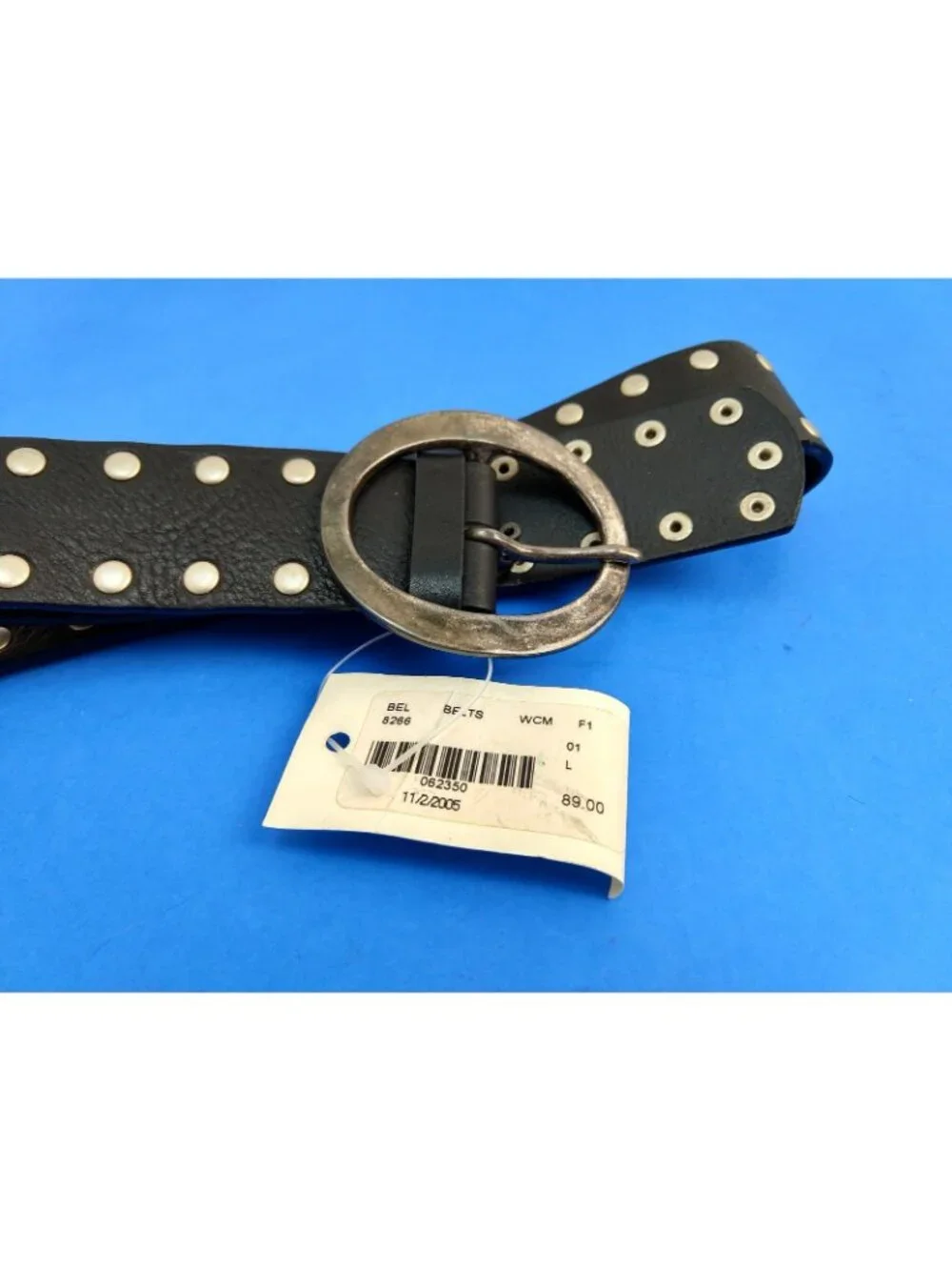 Women's Genuine Leather WCM New York Studded Rivet Belt NWT Size Large